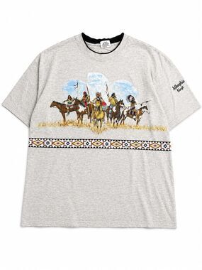 Vintage 90s Native American Horse Eagle T-Shirt XL Signal Sports Western USA